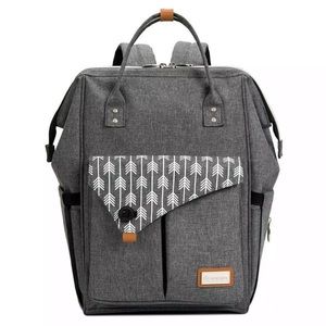 Lekebaby Arrows Diaper Backpack Bag - Grey BNWT